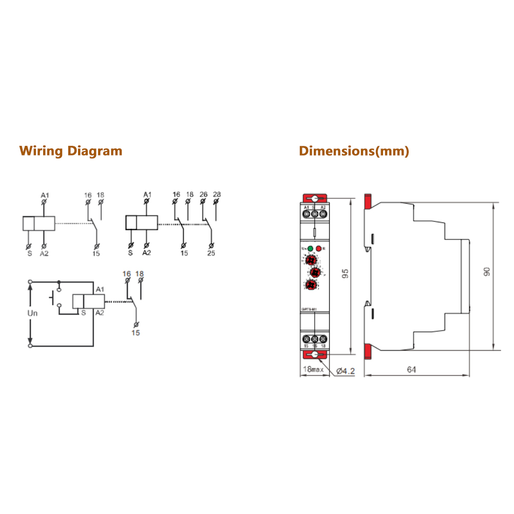 Miniatur-multifunktions-zeitverzögerungsrelais Auf Schiene Grt8-m1 Ac230v