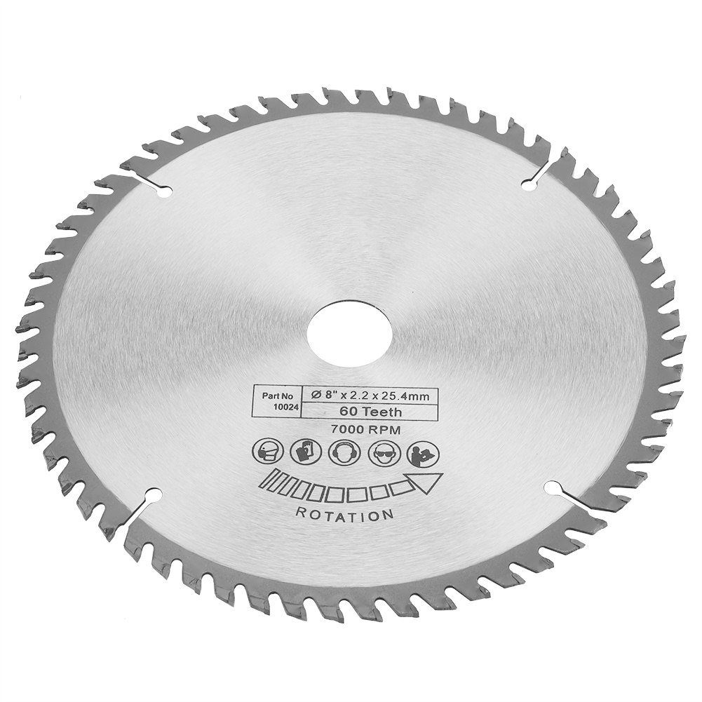 Kreissägeblatt 8 Zoll × 2,2 × 25,4 Mm, 60 Zähne + 1 Ring