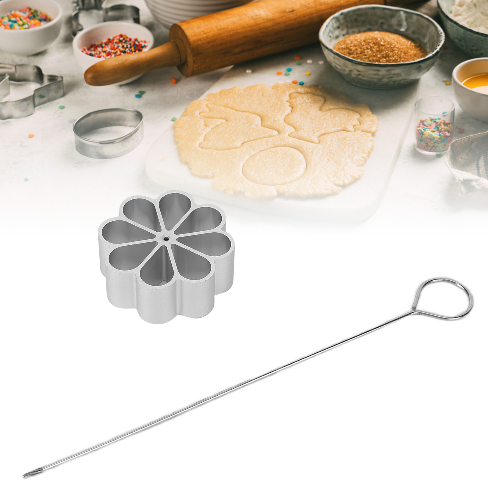 Set Aus Aluminium-dessertformen, Kuchenformen, Gebäckformen, Donutformen, Keksformen, Wabenkuchenformen, Chrysanthemenmuster