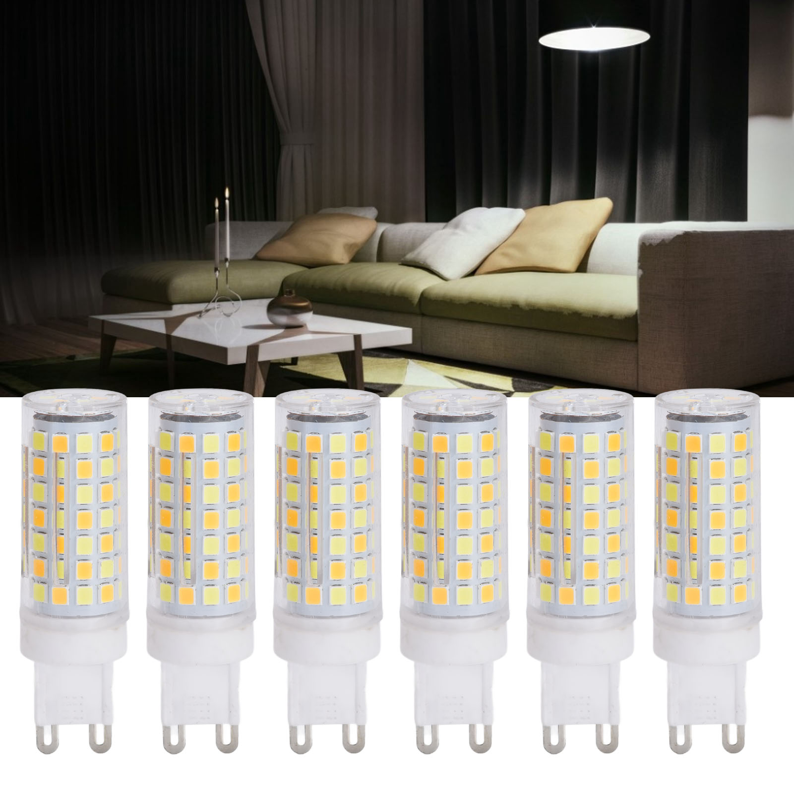 Sechs Kleine G9-led-lampen, 9 W, Drei Lichtfarben, Für Pendel-, Decken-, Wand- Und Tischleuchten. 6er-pack Erhältlich.