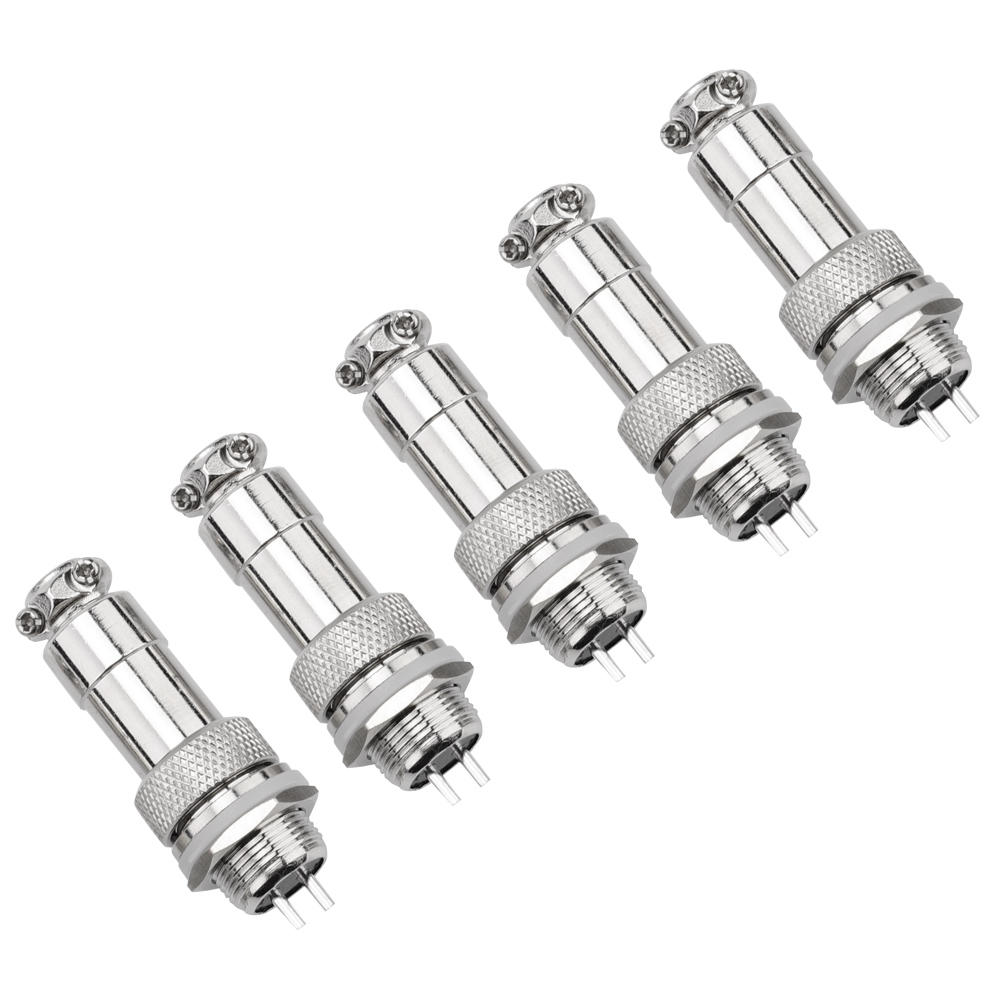 Satz Mit 5 X 12 M Gx12-luftfahrtsteckverbindern, Stecker + Buchse, Für Die Panelmontage