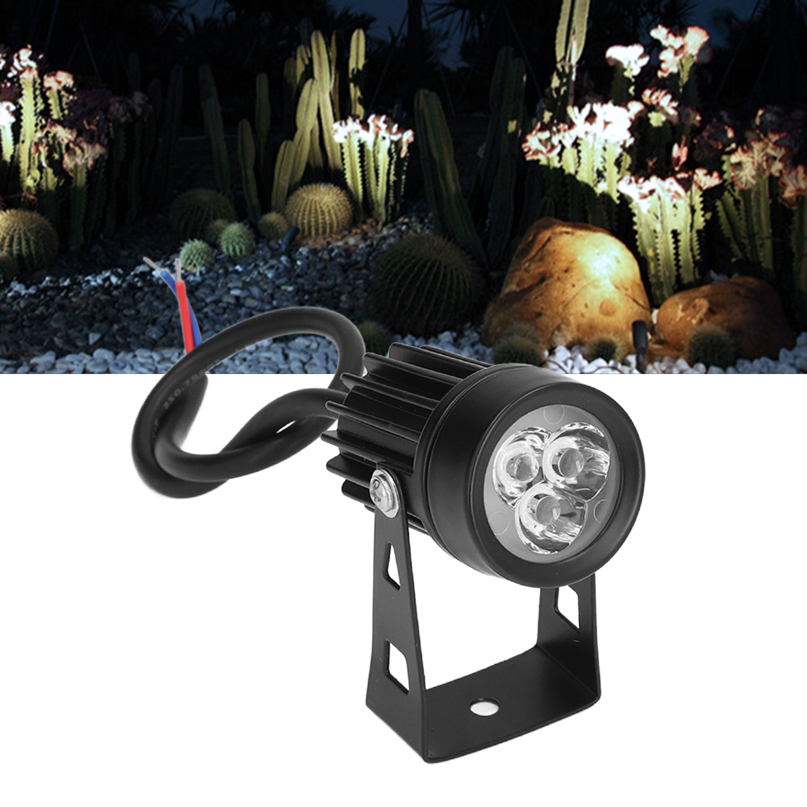 Led-gartenlampe, Gartenbeleuchtung, 3w Wasserdichte Außenleuchte, Ip65, Hof-, Rasen-, Gartenbodenbeleuchtung, Warmweißes Licht.