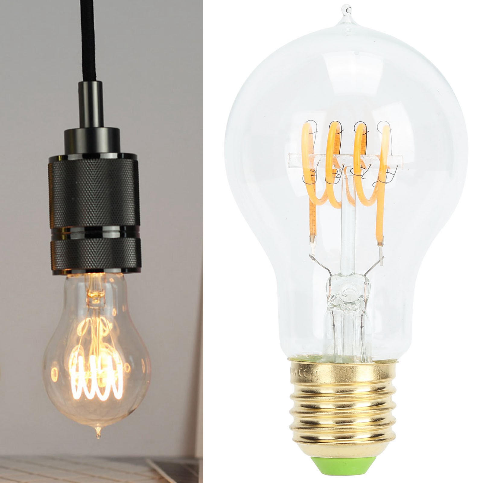 Led-glühbirne Im Antik-stil (a60), Dimmbar, Retro-dekorationsbeleuchtung Für Cafés, E27-sockel, 110 V, 4 W, Warmweißes Licht, Klare Ausführung