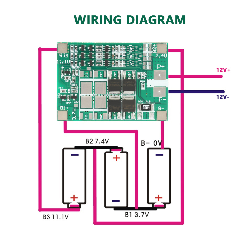 Schutzplatine Für 12v 20a Lithiumbatterie In Reihe 3
