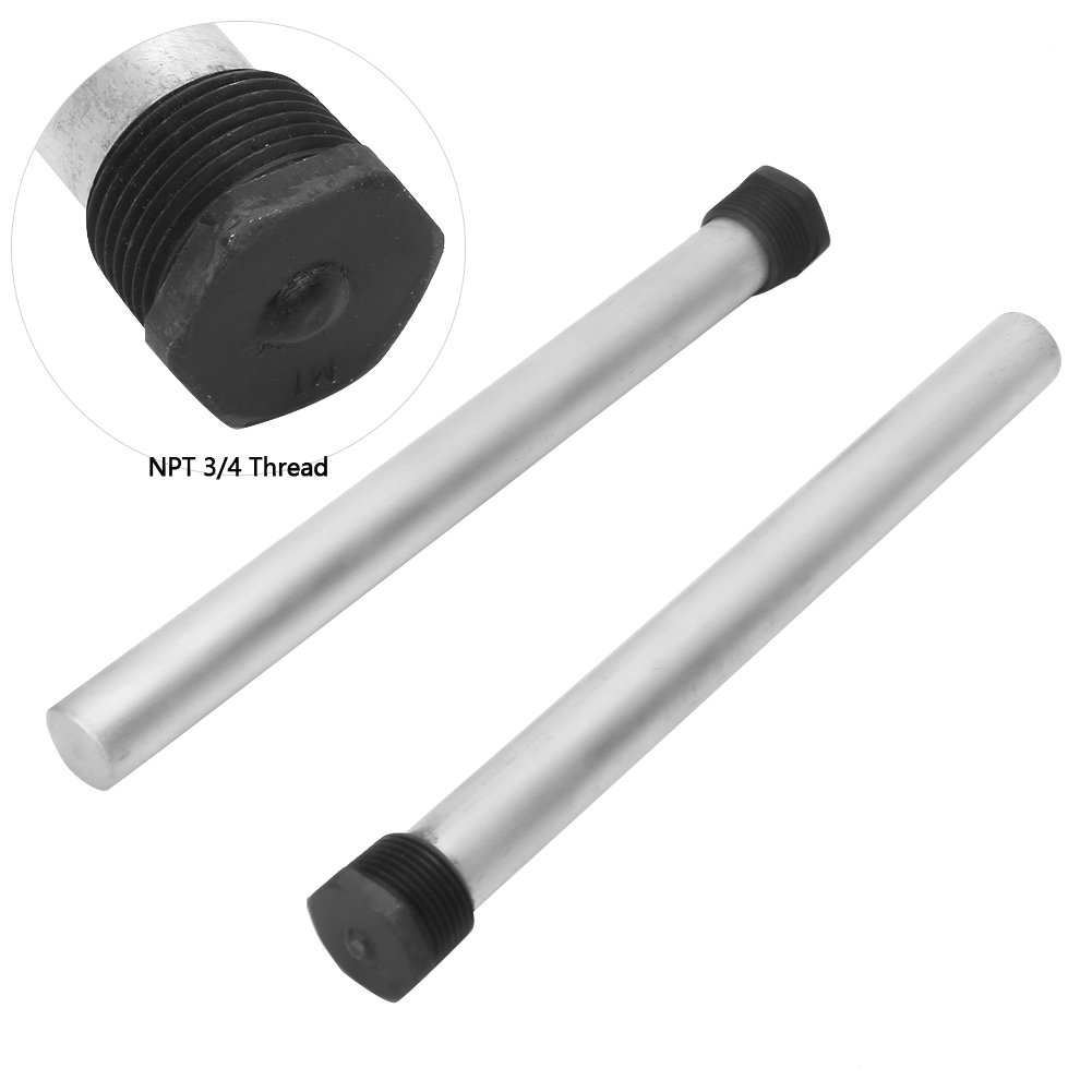 Set Mit 2 Schwarzen Magnesiumanodenstäben Npt3/4 21 X 235 Mm Für Wassertanks. Korrosionsbeständige Magnesiumstäbe Mit Angeschweißter Mutter Und Stahlkern.