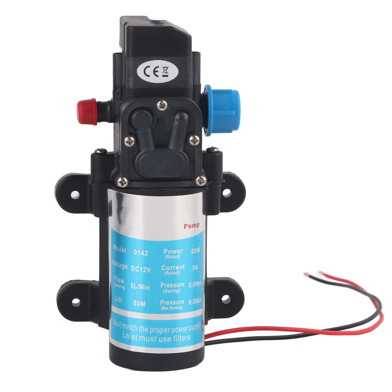 Miniatur-membranwasserpumpe, Selbstansaugend, 12 V Dc, 60 W, Mit Druckschalter 0142yab-12-60