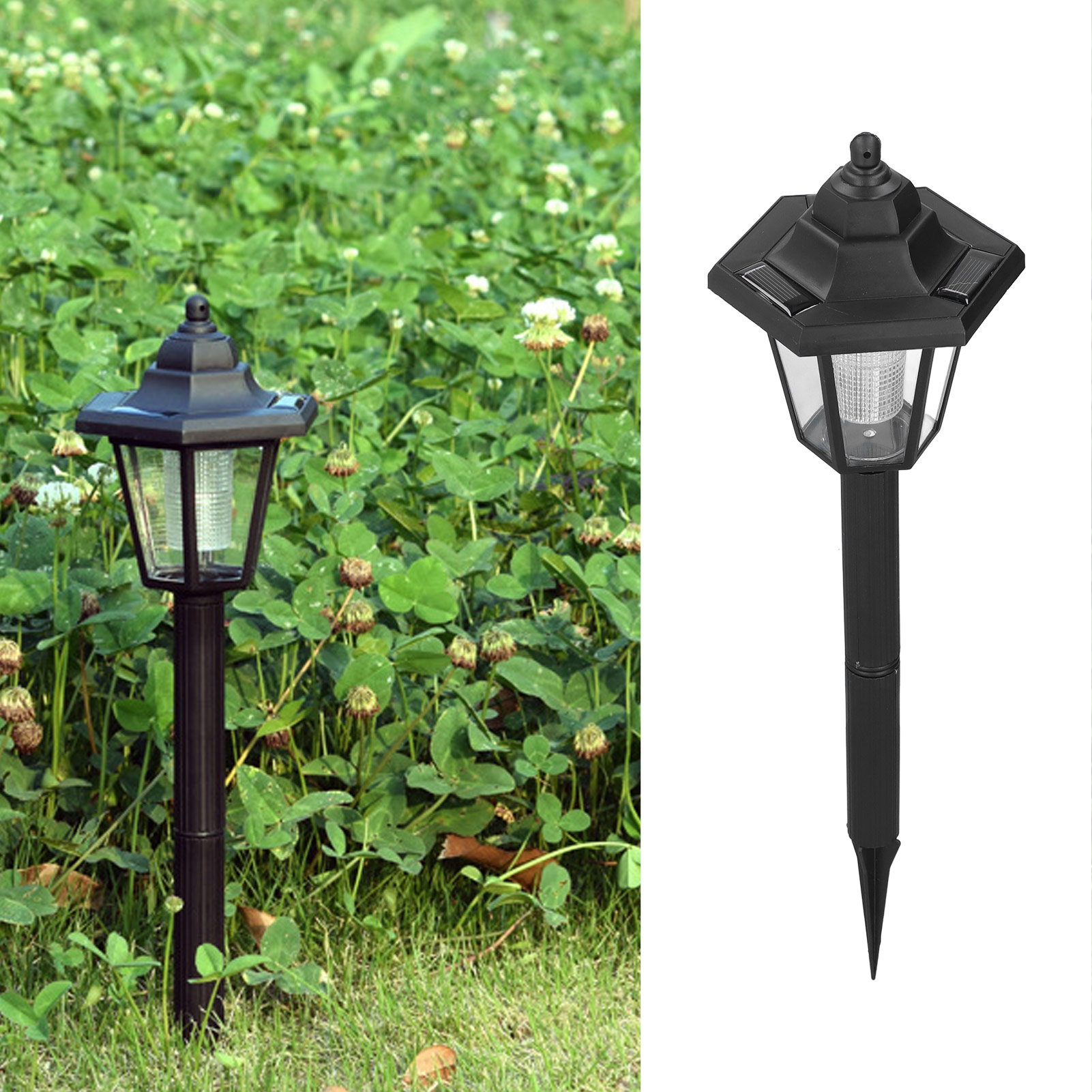 Sechseckige Solar-stehleuchte, Dekorative Led-lampe Für Hof Oder Garten, Dekorativer Strahler
