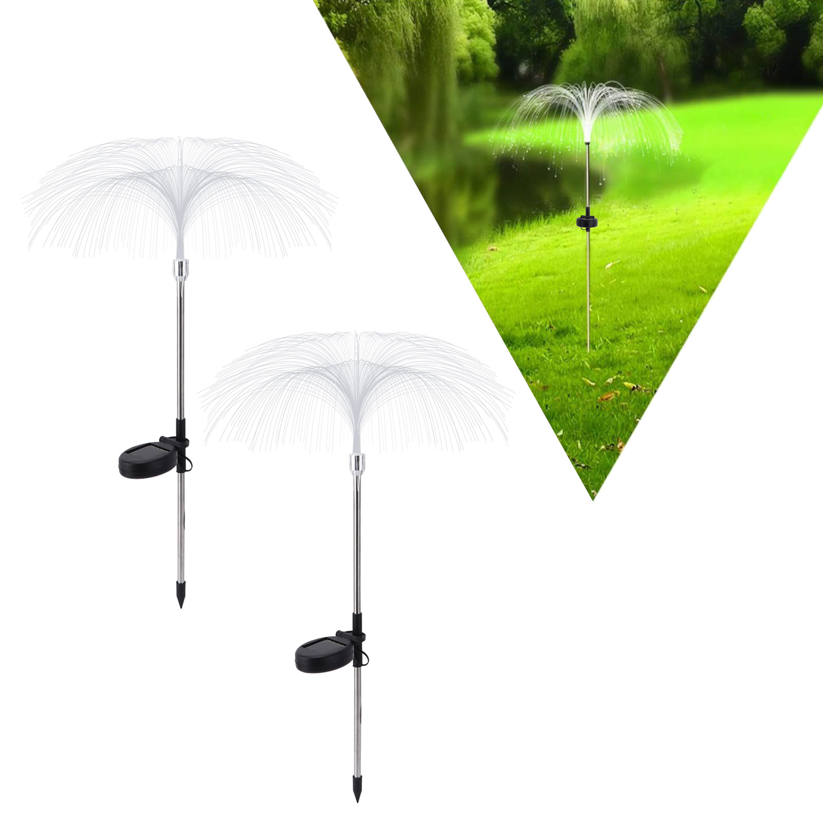 Solarbetriebene Led-bodenleuchte In Form Einer Qualle Für Den Außenbereich, Keine Verkabelung Erforderlich, Dekorative Rasenbeleuchtung.