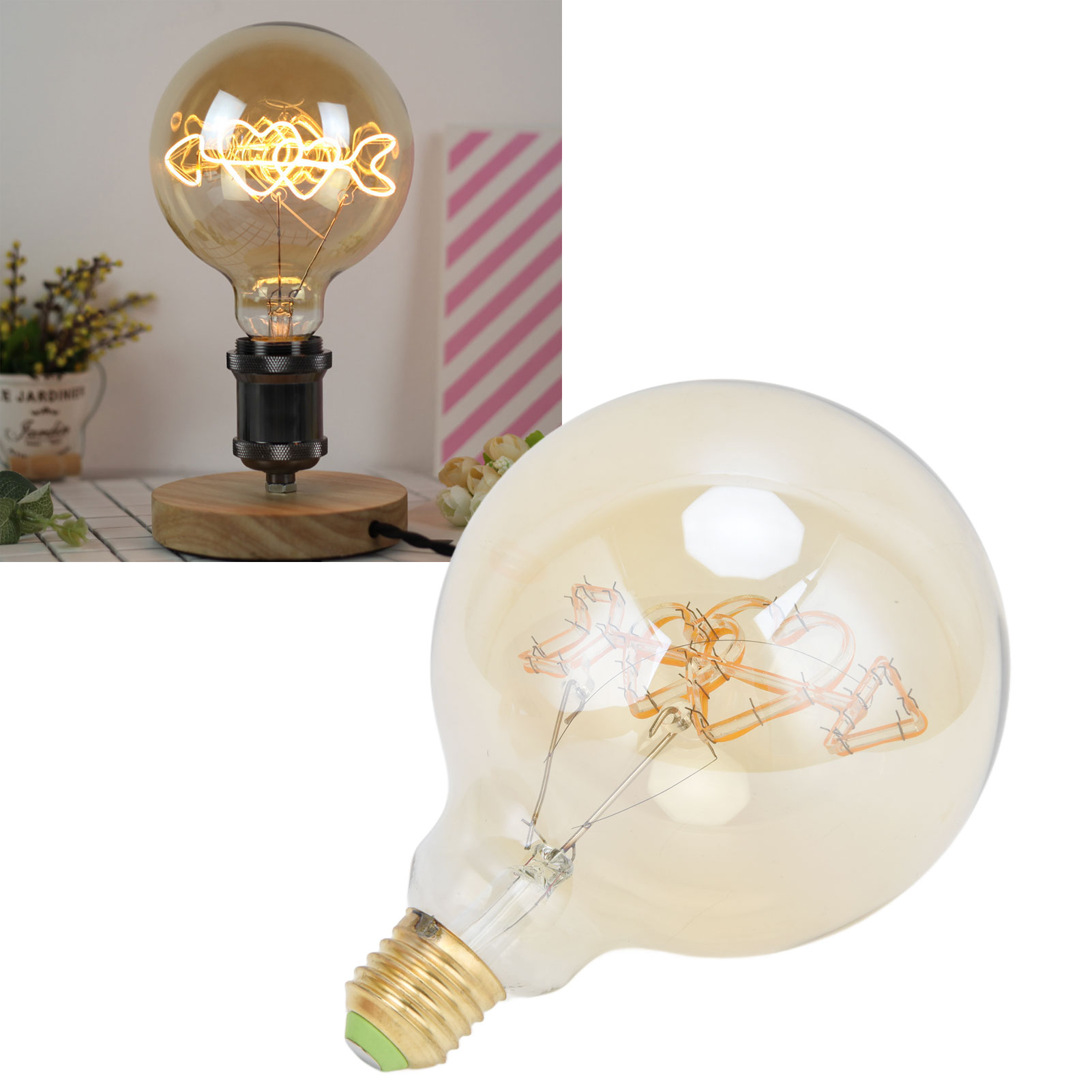 Led-lampe Mit Kugelförmigem Led-glühfaden, Edison-retro-lampe E27/e26 G125, 4 W.