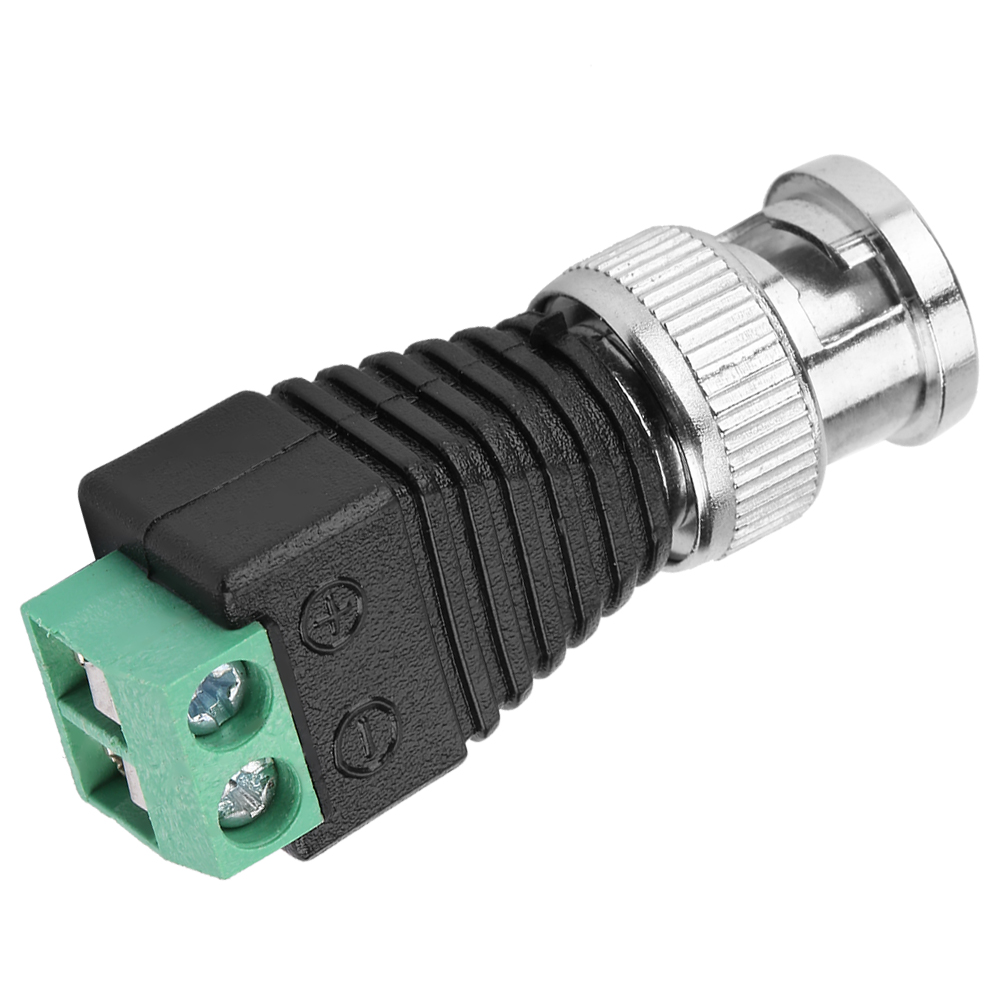 Packung Mit 10 Dc-stromanschlüssen Für Koaxiale Cctv-kameras, Mit Grünen Bnc-steckern (audio/video).