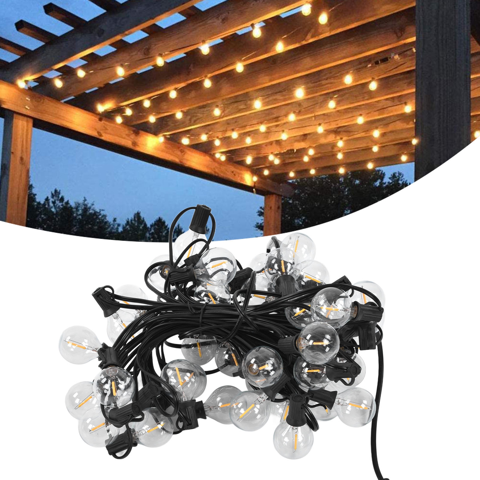 G40 Led-lichterkette, 50 Leds, 14,6 M Lange Led-lichterkette, Wasserdicht Für Den Außenbereich, Party, Garten, Hof, Rasen, Zaun, Wand, Dekorative Balkonbeleuchtung, Britischer Standard 220 V.