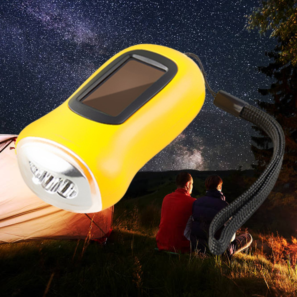 Multifunktionale Kurbeltaschenlampe, Solarbetrieben Und Leistungsstark, Energiesparende Led-taschenlampe Für Zuhause, Farbe Zufällig.
