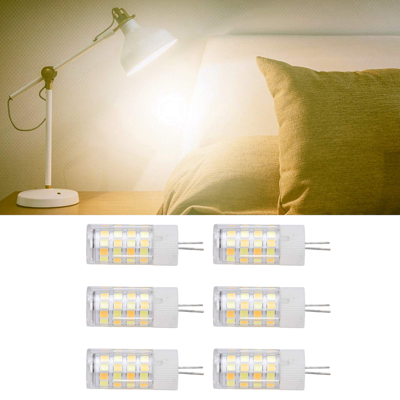 G4-glühbirnen, 6er-pack, 3w/5w/7w, 32led/52led/64led, Drei Lichtfarben, Für Pendelleuchten, Deckenleuchten, Wandleuchten, Tischlampen Usw., Verkauft In 6er-packs. G4 5w 52led.