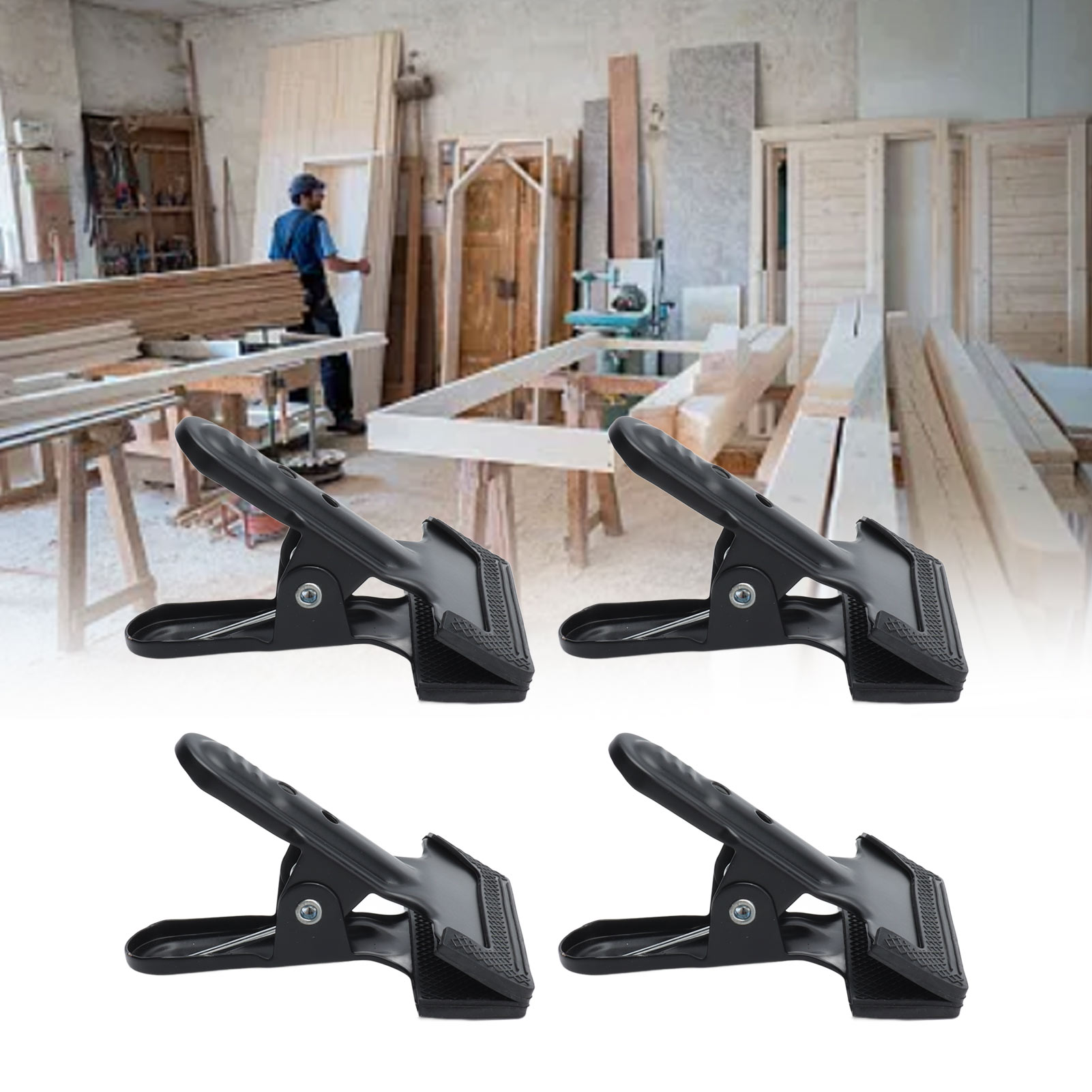 Set Aus 4 A-rahmen-zwingen Mit Breiter Öffnung, Robustes Multifunktionales Befestigungswerkzeug Für Die Holzbearbeitung, Aus Metall.