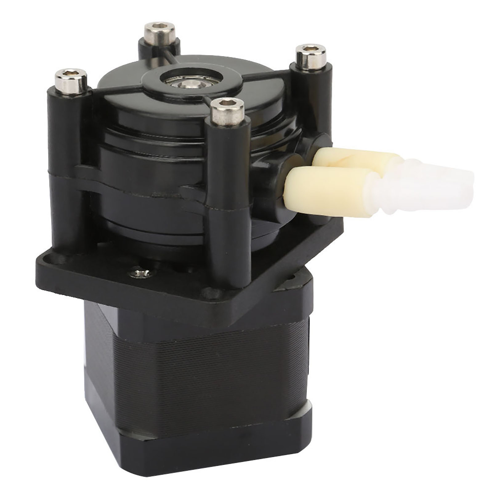 Korrosionsbeständige Schlauchpumpe, Vakuumpumpe, Hochleistungspumpe, Hohe Fördermenge, 6–30 V, Schwarzer Nylon-pumpenkopf + Schrittmotor