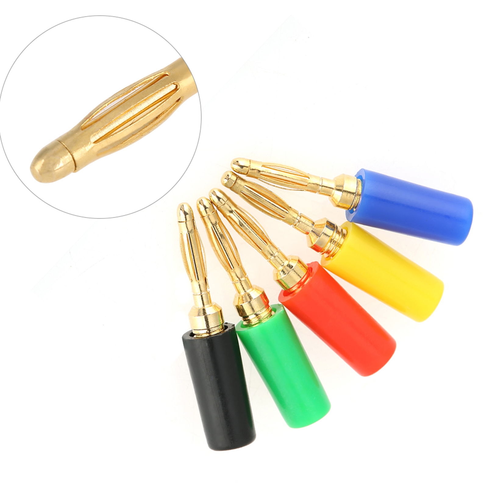 20 Vergoldete, Gekreuzte Bananenstecker Mit 2 Mm Durchmesser, Jeweils Vier In Jeder Farbe (insgesamt Fünf).