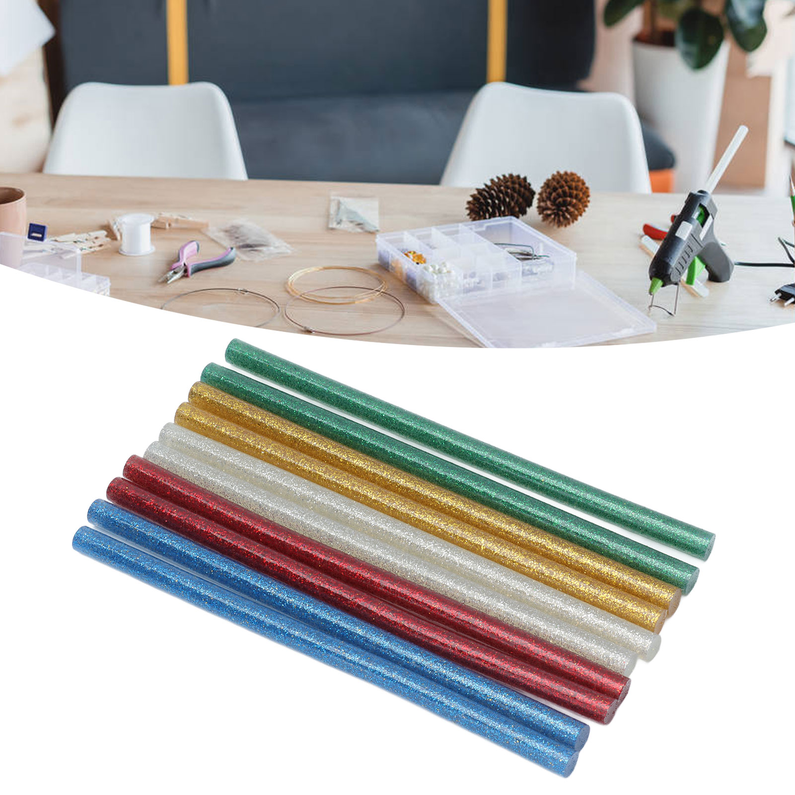 50 Stück/packung Heißklebesticks (7140mm), Einschließlich Heißklebestreifen, Silikonklebestreifen, Glasklebesticks, Farbigen Heißklebepistolen Und Kleinen Klebesticks.