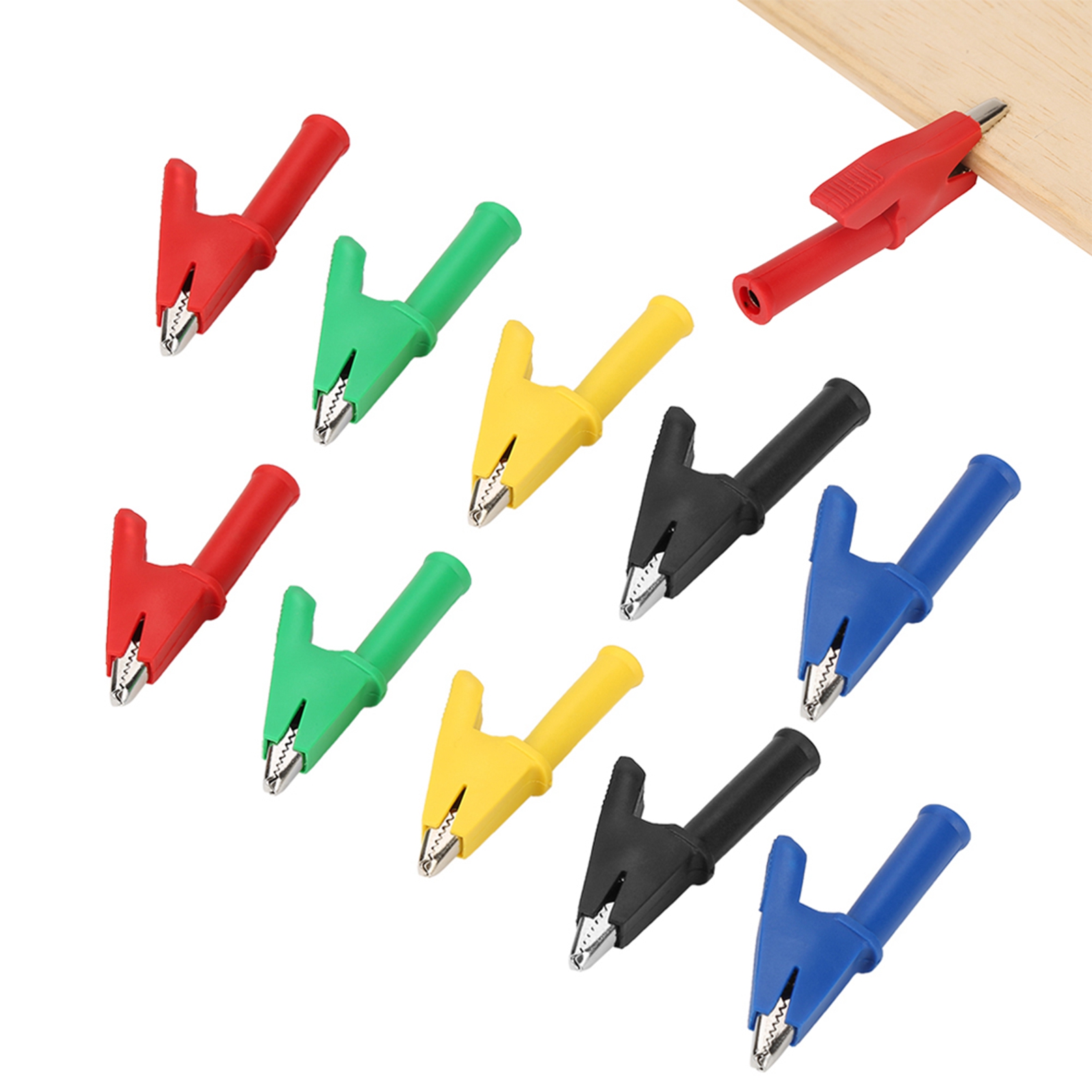 P2002 Packung Mit 10 Krokodilklemmen Aus Alligatorleder, 380 V 20 A, 4-mm-bananenstecker, Sicherheitsprüfklemmen