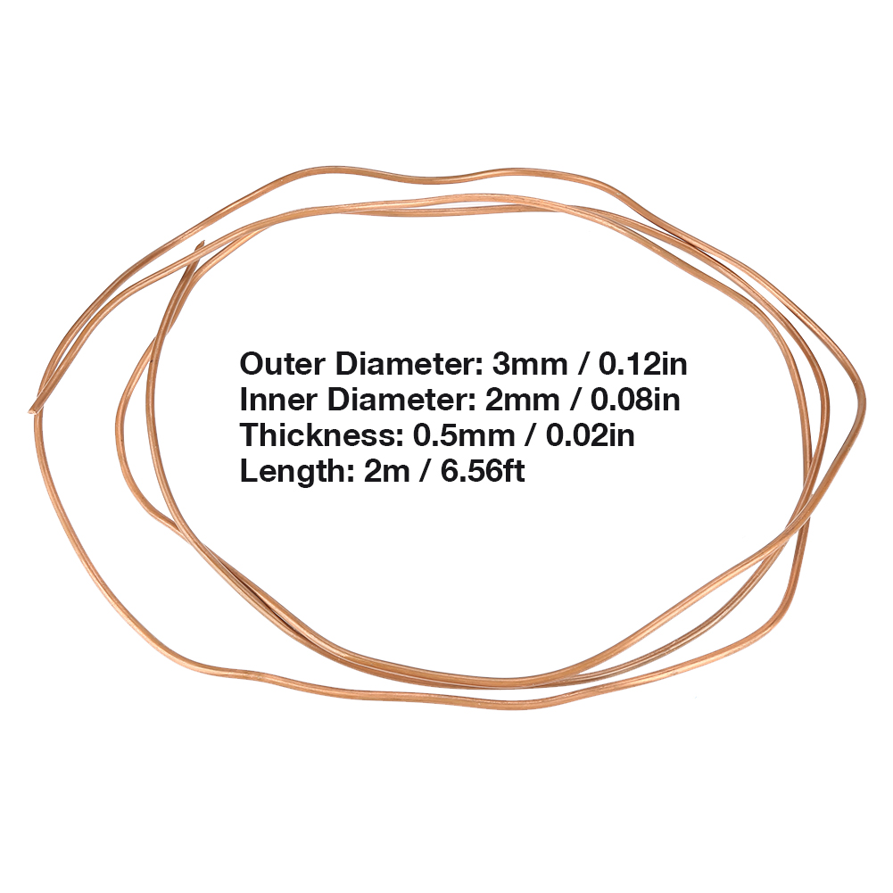 Flexibles Kupferrohr, 2 M Lang Und 3 X 0,5 Mm Innendurchmesser.