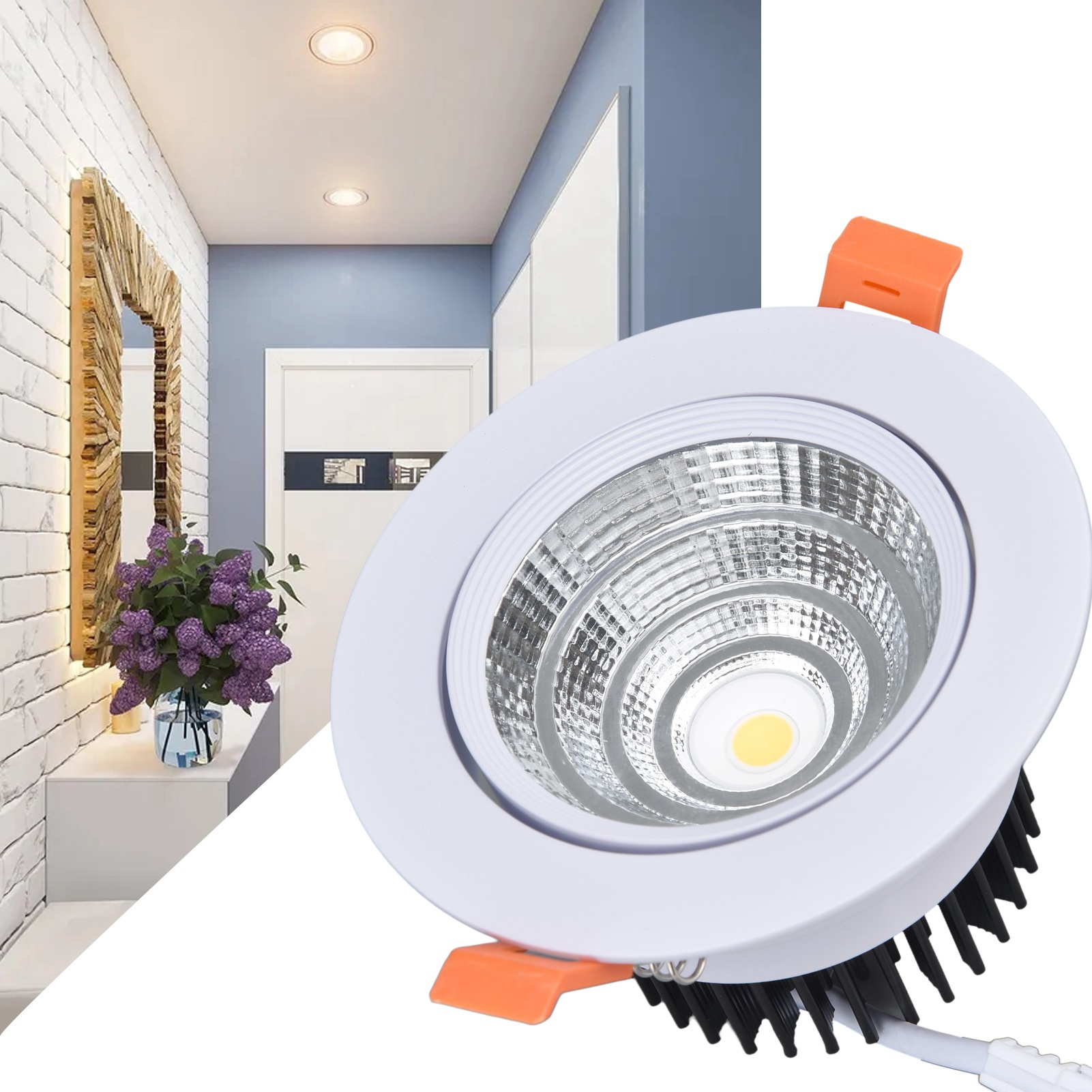 7w Cob Led-einbaustrahler, Verstellbar, 11cm (4,3 Zoll).