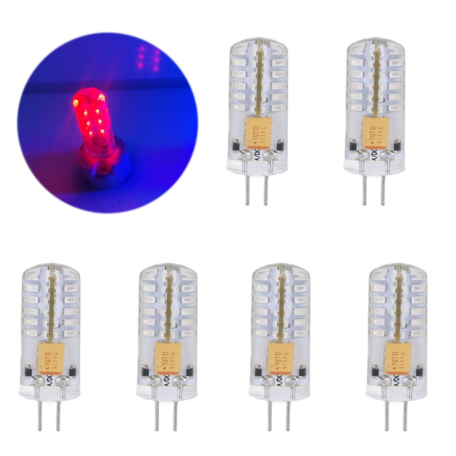 G4 Led-lampen, Jc Doppelsockellampen, T3 3w Ac/dc 12v Halogen-ersatzlampen, Rot.