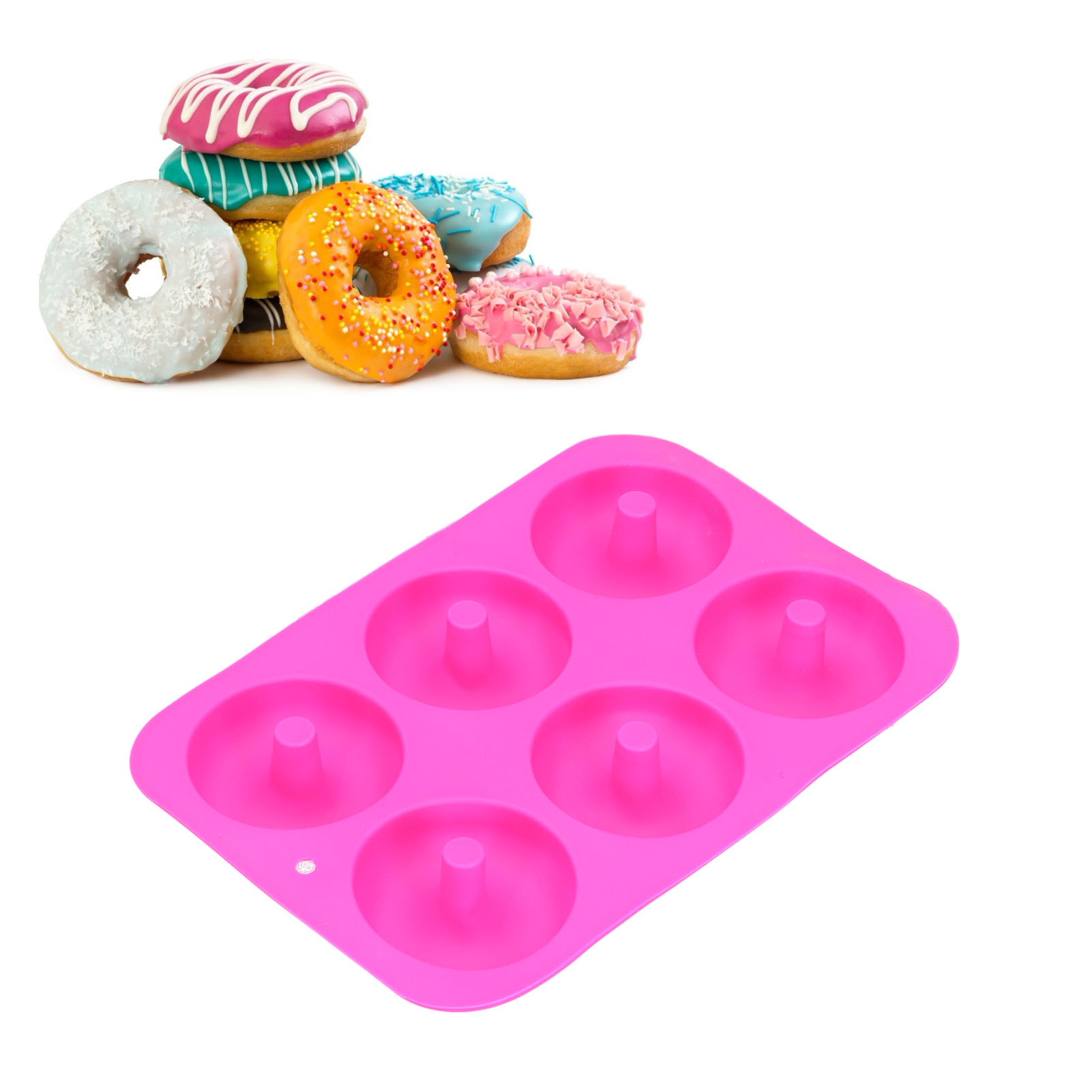 Donutform, Backutensil, Diy-silikonform Für Kuchen, 6 Fächer, Rote Rose