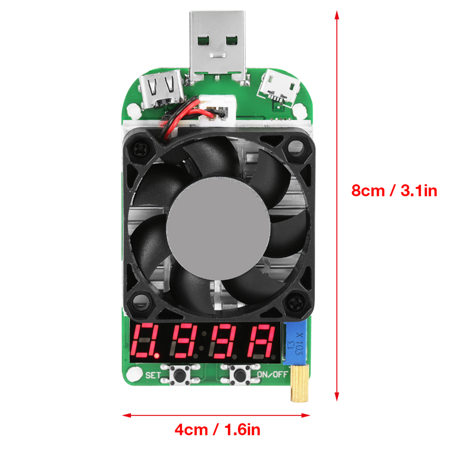 Ld35 Usb-multimeter Mit Digitaler Anzeige Von Spannung Und Stromstärke, Batteriealterungstester Und Einstellbarem Widerstand