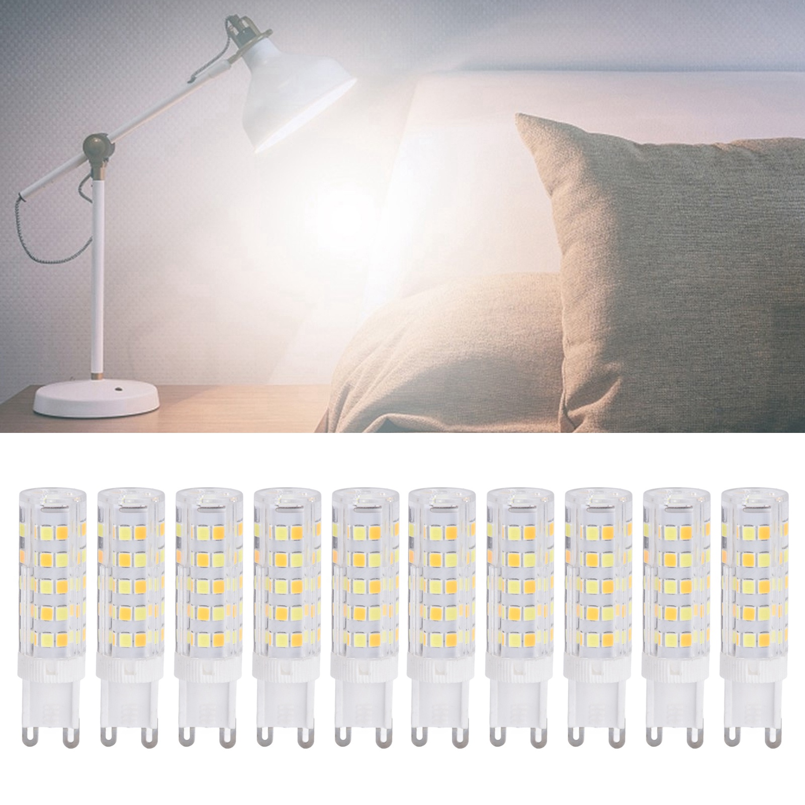 Packung Mit 10 Kleinen G9-glühbirnen, 3 W/5 W/7 W, 32/52/64 Leds, Drei Lichtfarben, Für Pendelleuchten, Deckenleuchten, Wandleuchten, Tischlampen Usw. Verkauf Im 10er-pack. G9 7 W 64 Led.