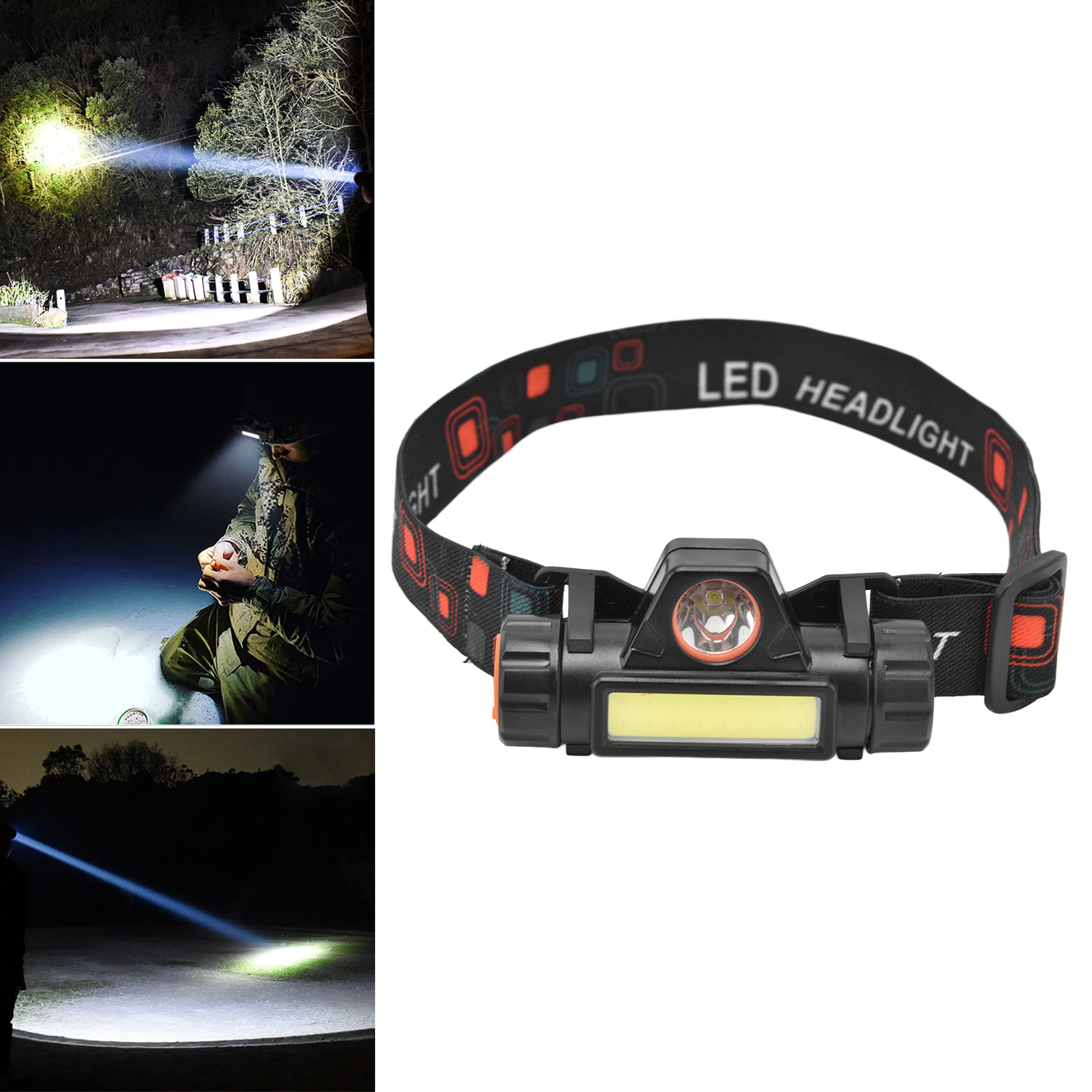 Wiederaufladbare, Wasserdichte Und Hochintensive Cob-led-stirnlampe Mit Usb-anschluss, Ideal Zum Radfahren, Für Abenteuer, Nachtläufe, Camping, Reparaturen Und Wandern. Intelligente Und Leichte Stirnl