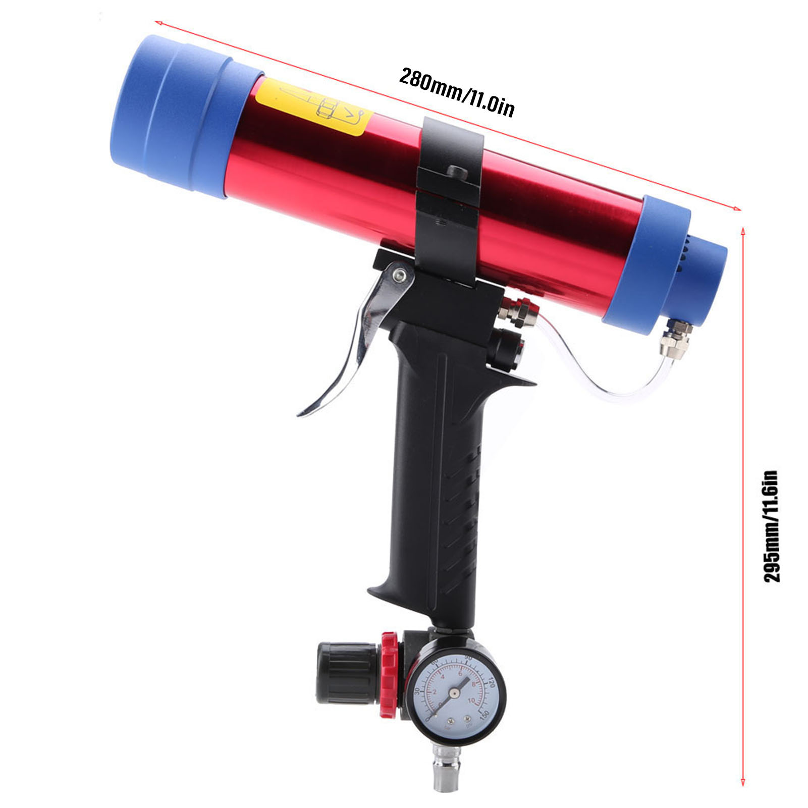 Pneumatische Heißklebepistole Mit Einstellbarer Geschwindigkeit, Manometer Und 310 Ml Hartklebeband