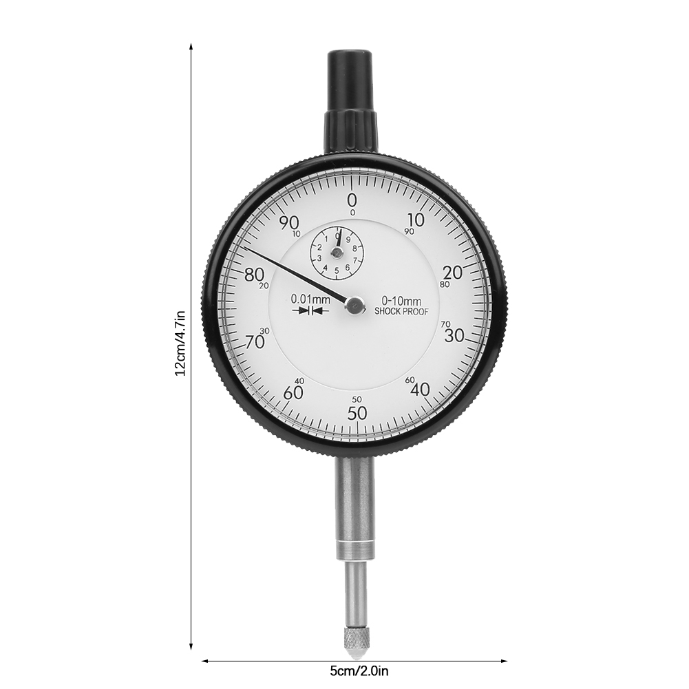 Stoßfeste Messuhr Mit Mechanischer Anzeige Und Angüssen (0–10 Mm/0,01 Mm), Kleines Kalibrierset