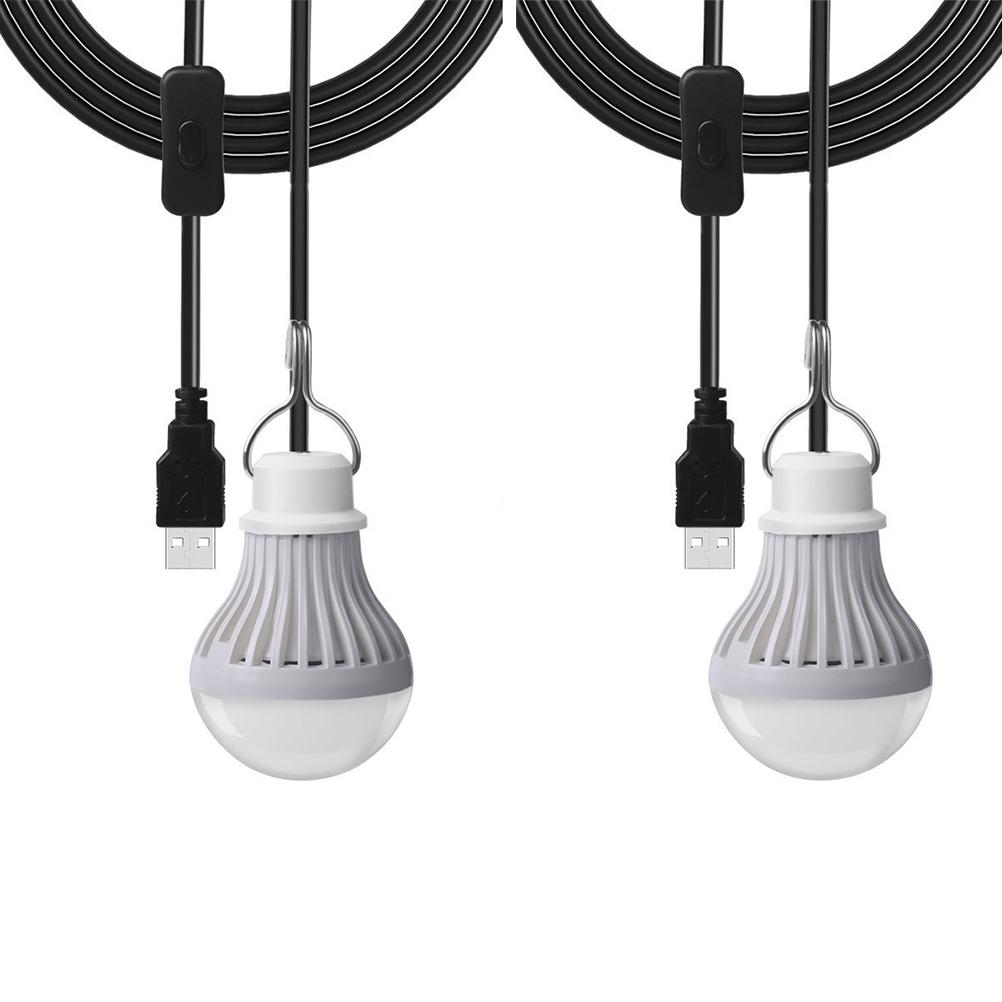 5-w-usb-glühbirne Mit Schalter, 5-v-notlampe, Warmweißes Licht, 2er-pack