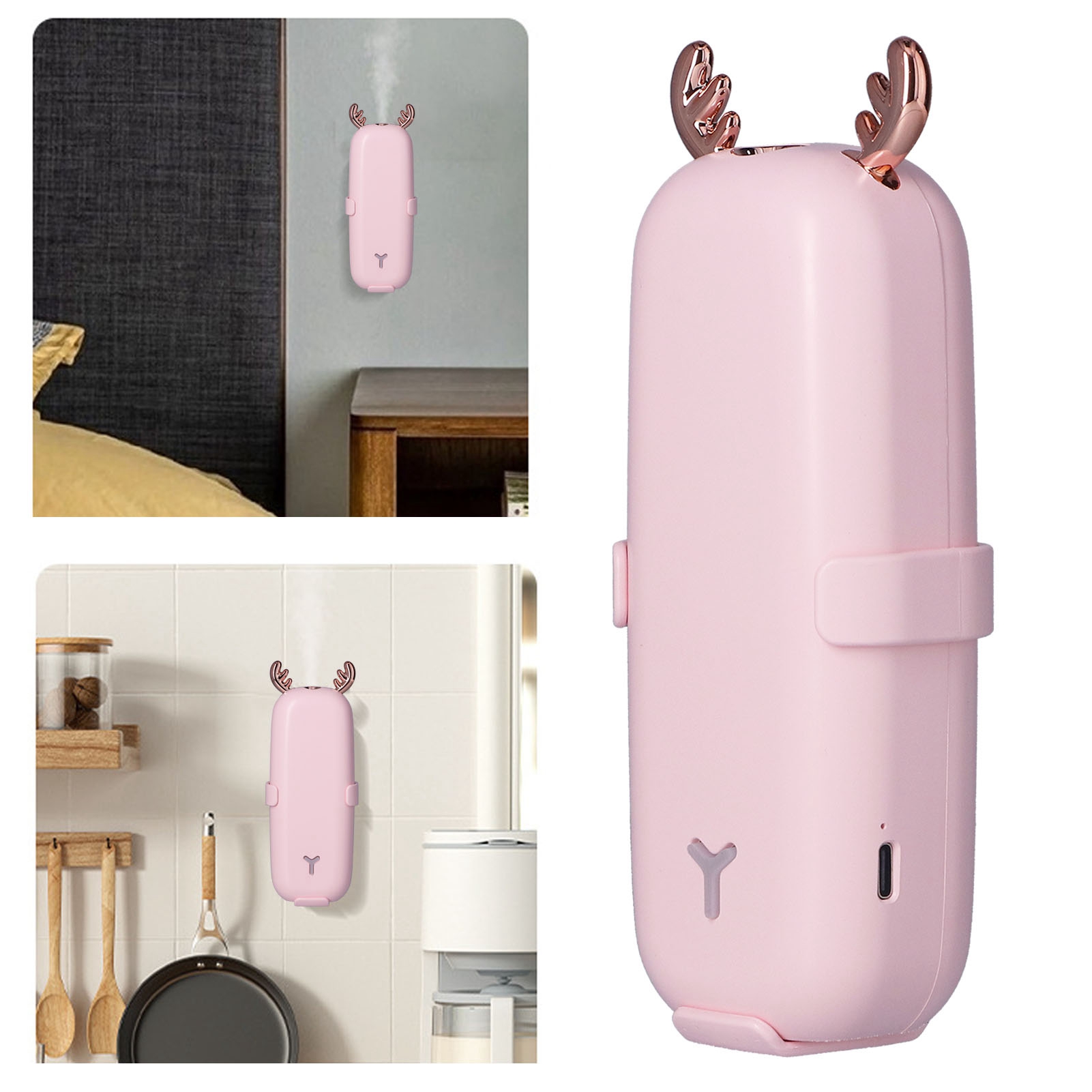 Aromadiffusor Für Wand Und Tisch, Automatischer Intelligenter Duftspender, Mini-duftdiffusor, Usb-aufladbar, Rosa.