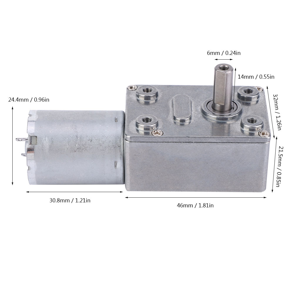 24v Miniatur-gleichstrom-schneckengetriebemotor