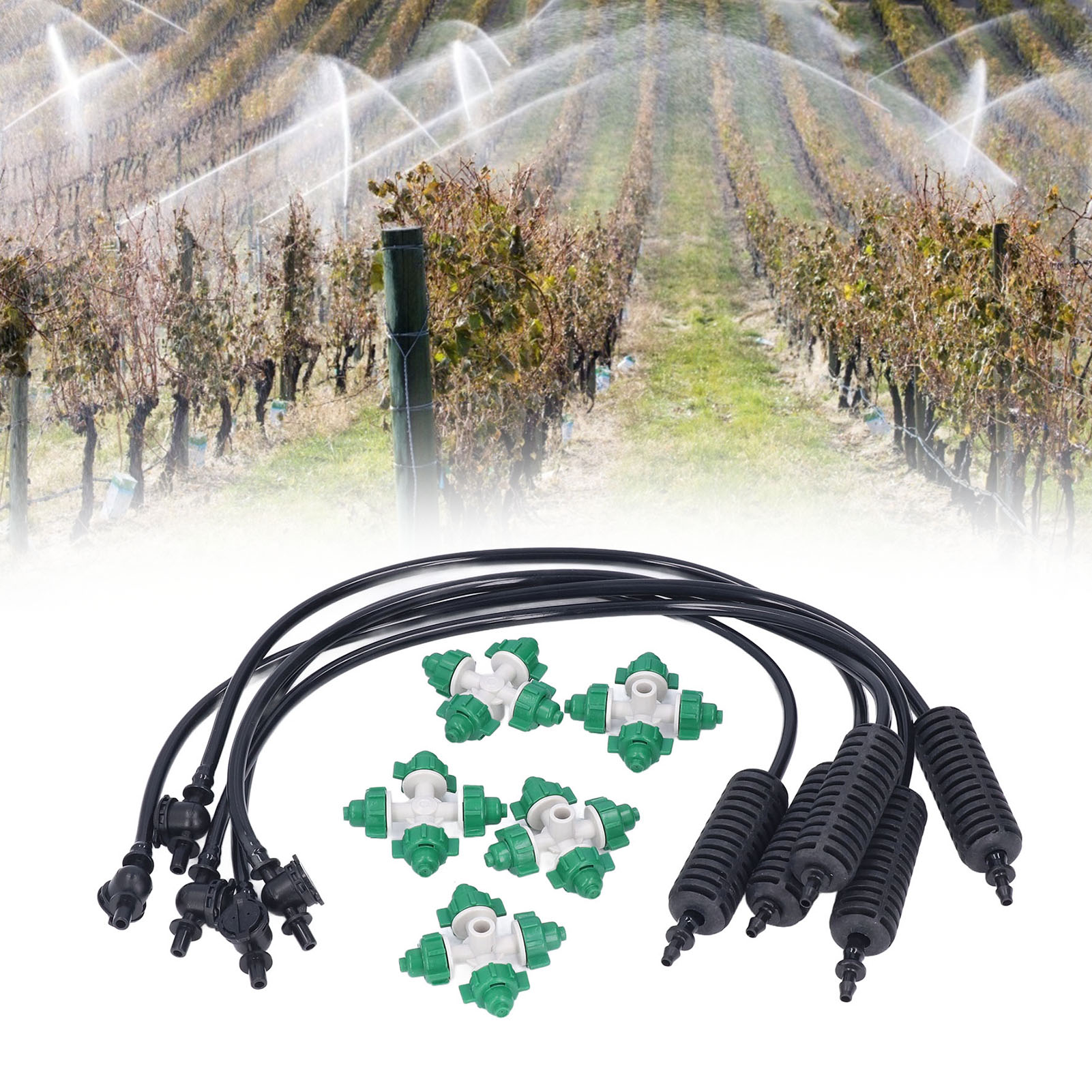 5 Sets/verkauf. Automatisches Landwirtschaftliches Bewässerungssystem Mit Umgekehrt Kreuzförmigen Mikrosprinkler-zerstäubern Für Gewächshäuser, Mit 360-grad-drehung.