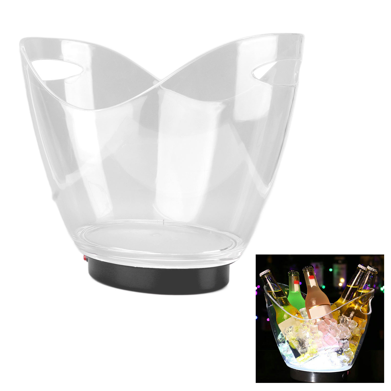 Led-beleuchteter Eisbehälter Für Ktv, Bars, Partys, Getränke, Transparenter Eisbehälter Für Champagner Und Bier, Kleiner, Barrenförmiger Eisbehälter.