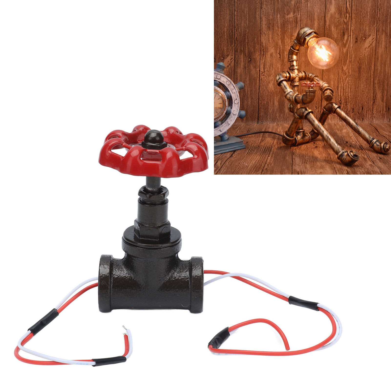 Industrieroboter-schreibtischlampenschalter G3/4, Drei-positionen-schalter, Lampenschalter Im Steampunk-stil, 90–260 V
