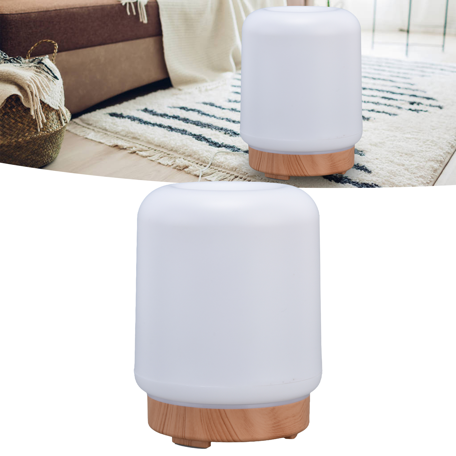 200-ml-luftbefeuchter In Holzoptik, Aromatherapie-luftbefeuchter Mit Integriertem Nachtlicht, Aromatherapie-diffusor In Holzoptik, Usb-betrieben