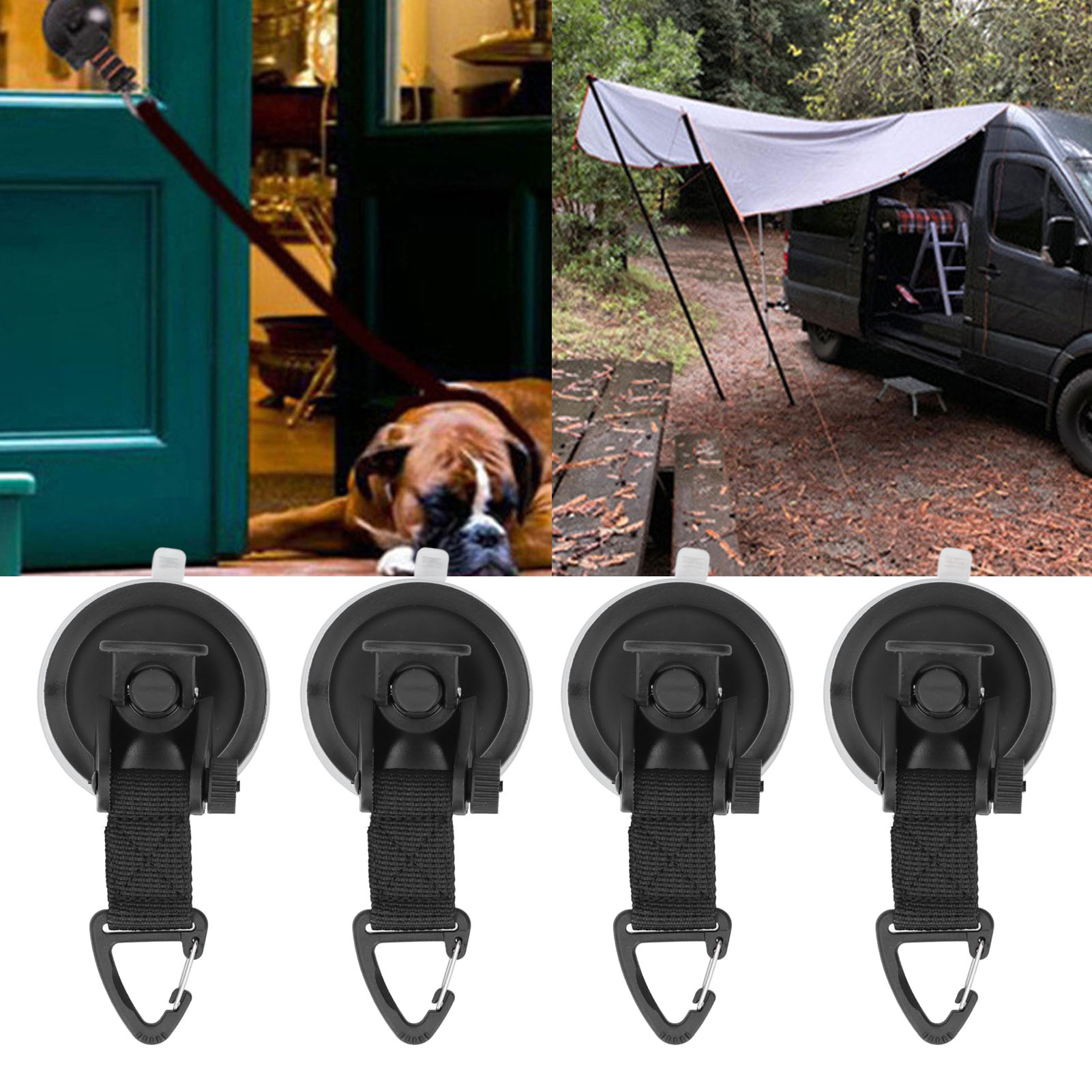Set Mit 4 Saugnäpfen Für Autozelt, Campingzelt, Mehrzweckhaken Für Zuhause, Camping Und Outdoor-reisen, Tragbarer Einzelkopf-saugnapf.