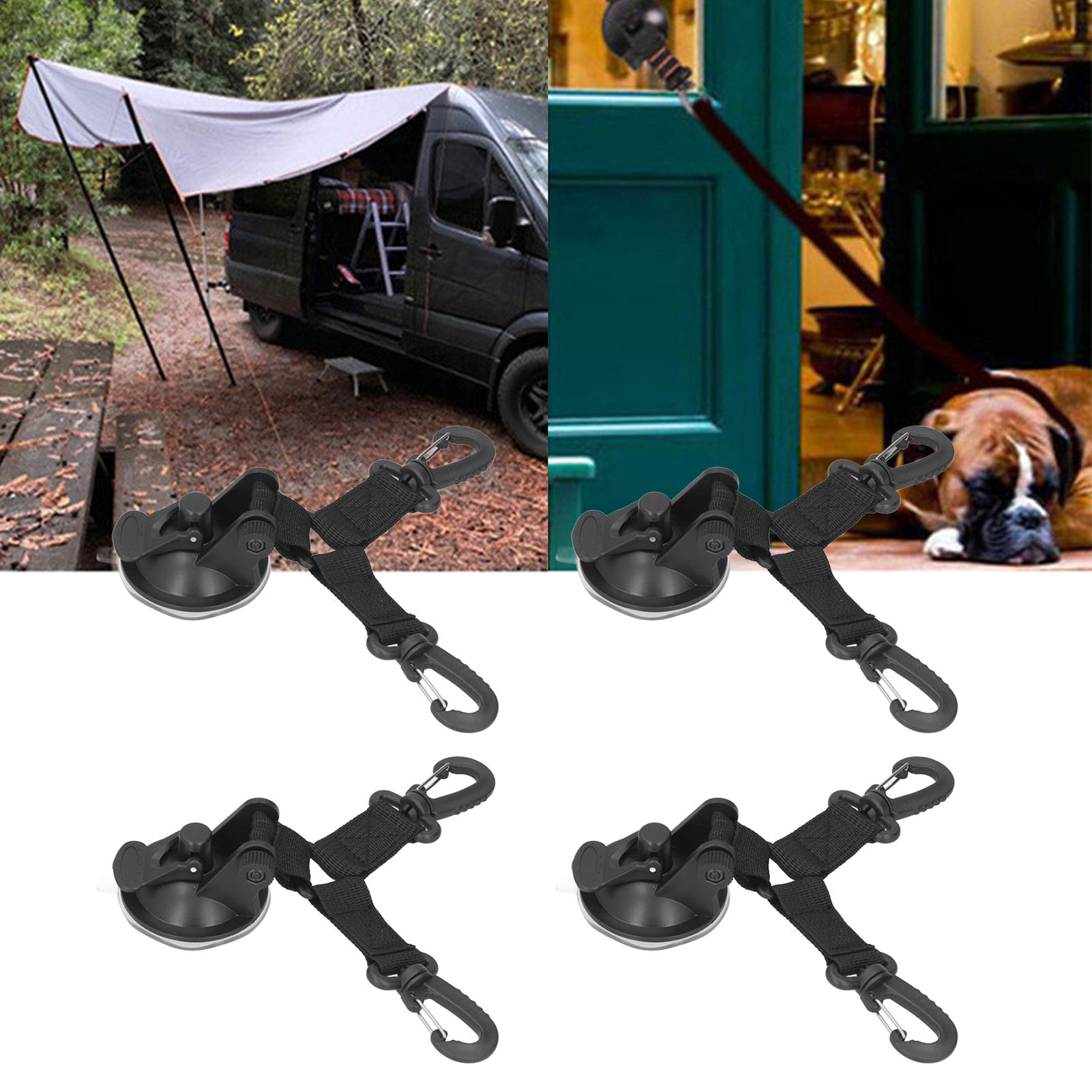 Set Mit 4 Saugnäpfen Für Autozelte, Campingzelte, Mehrzweckhaken Für Camping Und Zuhause, Outdoor-reisen, Tragbare Doppelkopf-saugnapfe