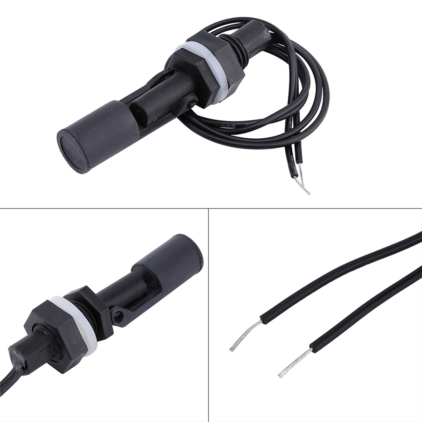 Flüssigkeitsstandsensor Mit Horizontalem Schwimmerschalter, Ac 100v 0,5a 10w, Mit 400 Mm Kabel, Modell F.