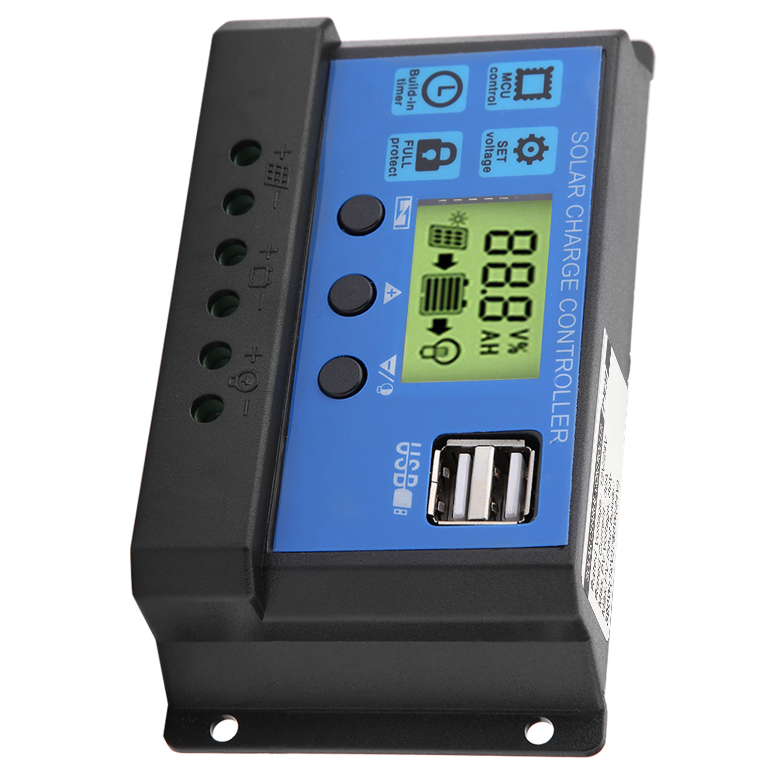Intelligenter Pwm-regler Und Ladegerät Mit Zwei Usb-anschlüssen Für Solarmodule, 12 V/24 V, 30 A