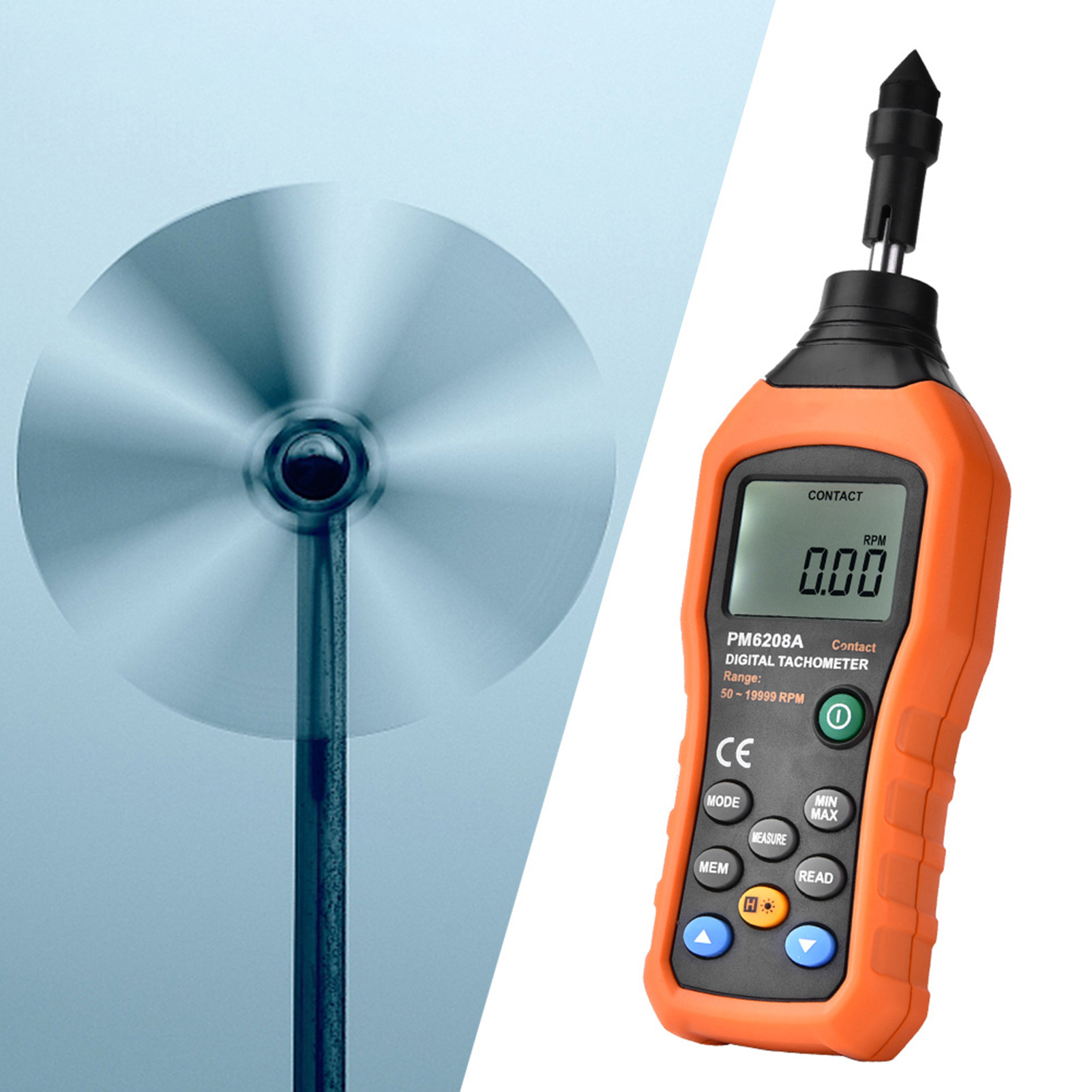 Peakmeter Pm6208a Tragbarer Kontakt-drehzahlmesser/elektronischer Drehzahlmesser