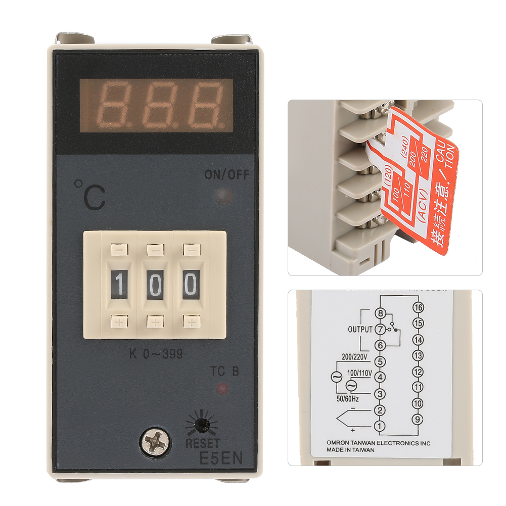 E5en Digitaler Temperaturregler Mit Anzeige, 0-399 Grad Celsius, Temperaturregler Typ K