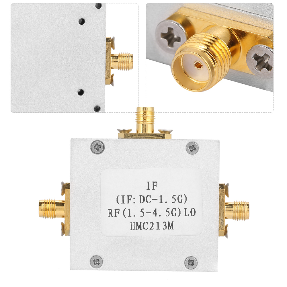 Hmc213-modul, Cnc-gefrästes Aluminiumlegierungsgehäuse, Lo/rf: 1,5-4,5 Ghz, If: Dc-1,5 Ghz, Dualer Symmetrischer Auf-/abwärtswechselrichter.