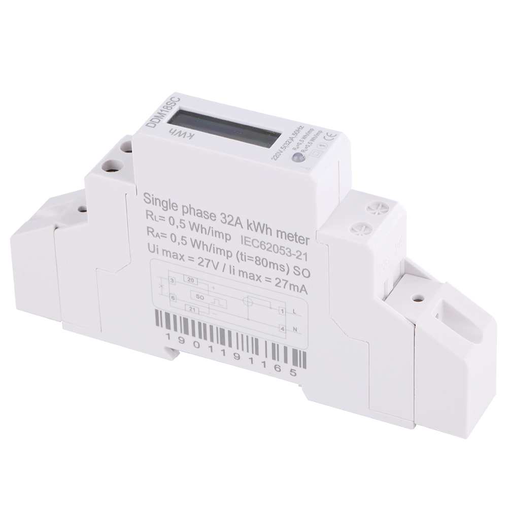 Einphasiger Intelligenter Energiezähler 1p Lcd Ddm18sc 5-32a