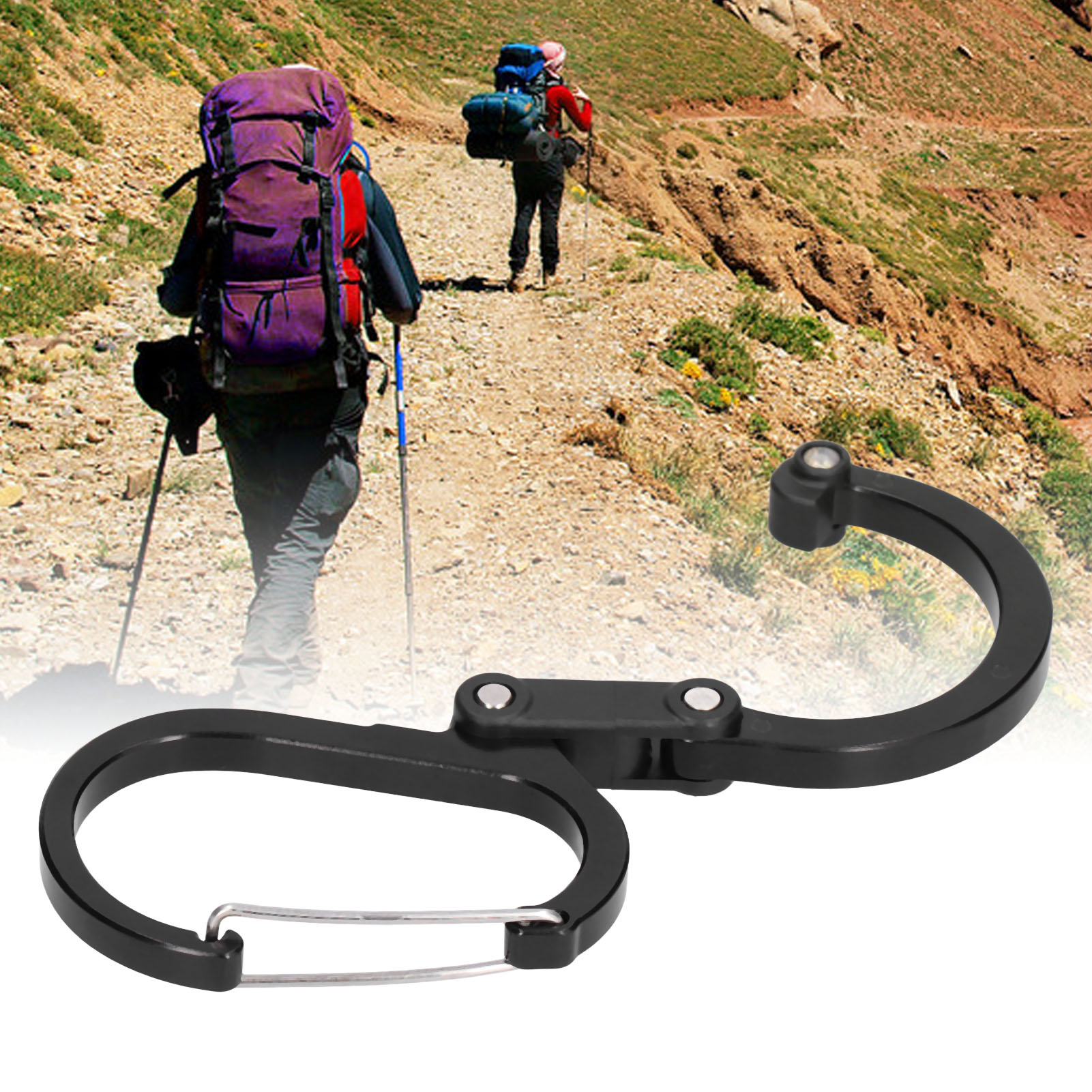 Mittlerer D-karabiner, Multifunktionale Schnellverschlussschnalle Aus Aluminiumlegierung Für Outdoor-ausrüstung, Schwarz.