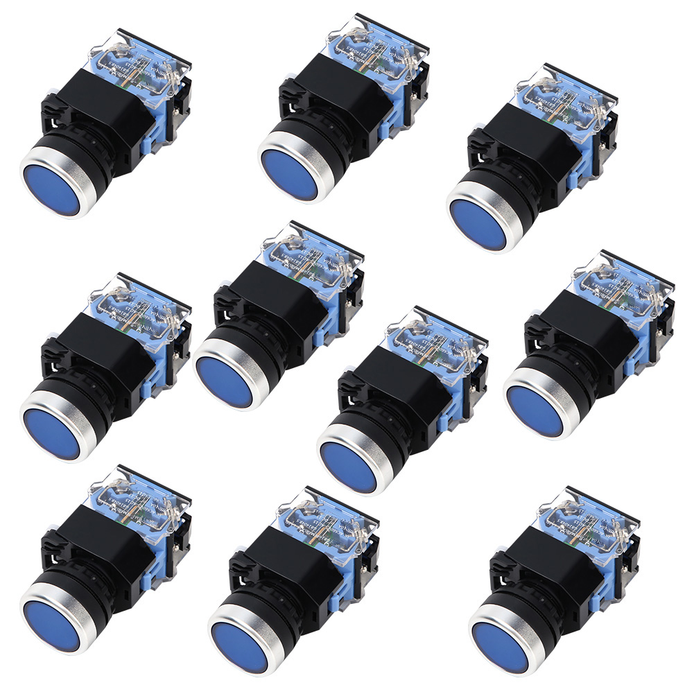 Belme Bem38-11s Selbstverriegelnder Flachkopf-drucktaster, 22 Mm, Wird In 10er-packungen Verkauft.