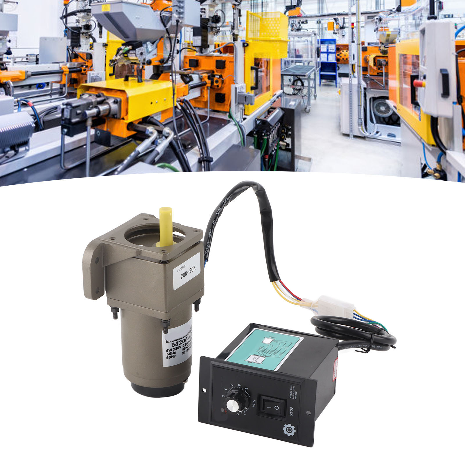 Drehzahlvariabler Getriebemotor M206-402 6w, 220v Ac, Mit Stufenloser Und Reversibler Drehzahlregelung