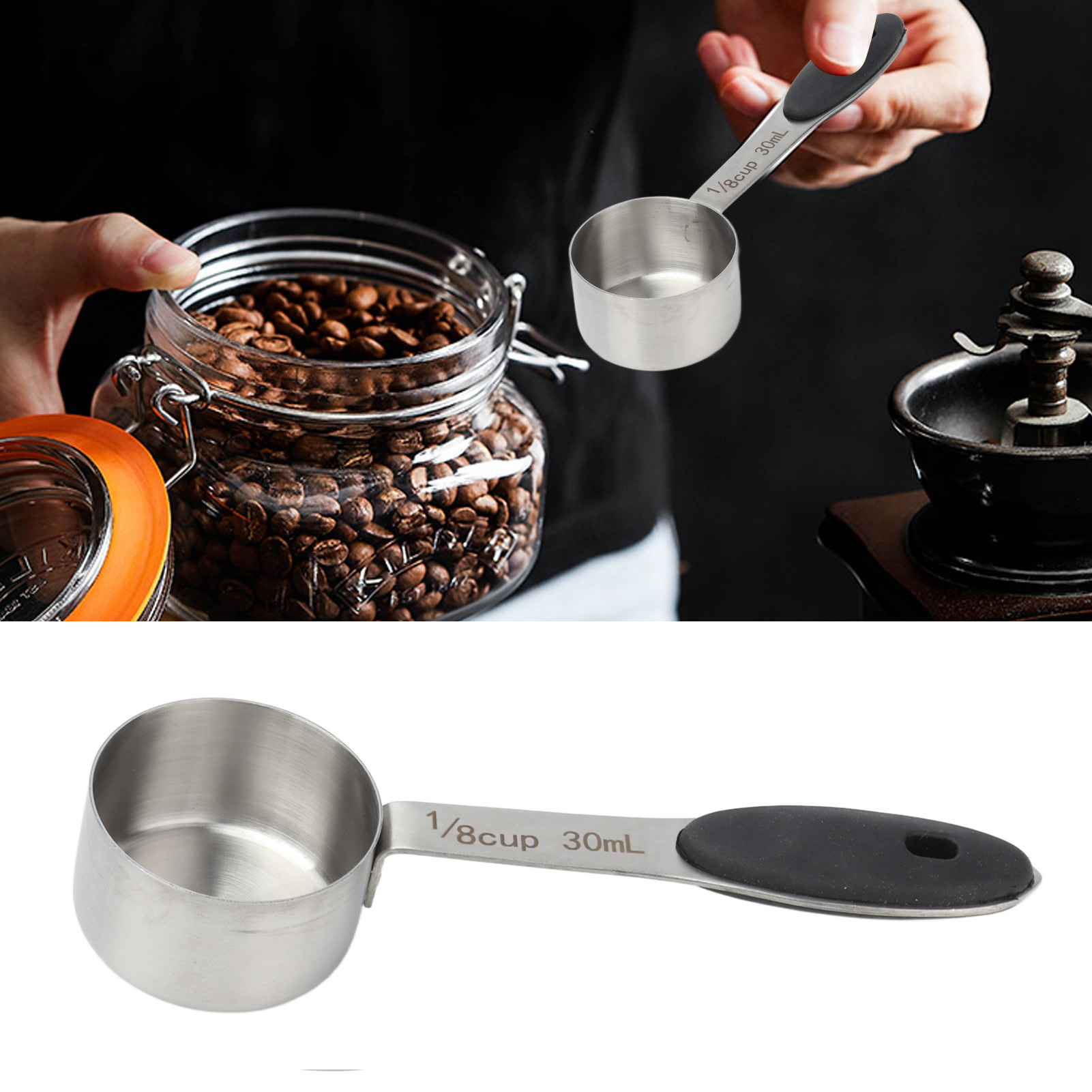 Messlöffel Aus Edelstahl, Messlöffel Für Kaffeebohnen (30 Ml), Messlöffel Für Milchpulver, Teelöffel
